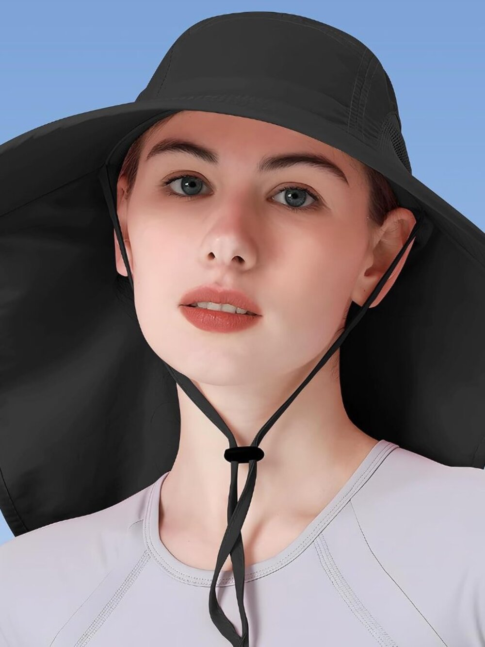 Womens Sun Hat UV Protection, Foldable Waterproof Wide Brim Bucket Hats with Nec - Picture 2 of 7